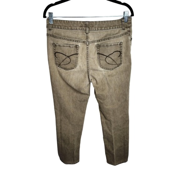 Chico's Platinum Denim Ultimate Fit Slim Leg Jeans Women's Size 1 Short Tan - Picture 4 of 9